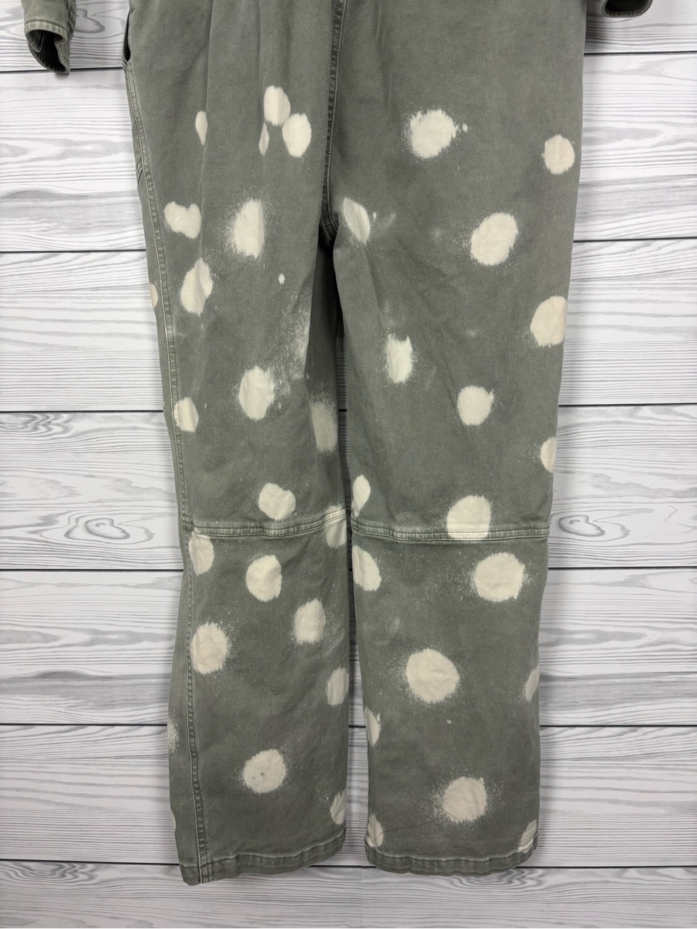 Faherty Sun bleached organic cotton green jumpsuit size medium - Picture 11 of 14